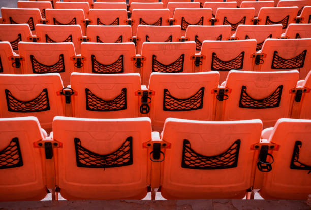 istock Plastic ring seats in open Gymnasium 1242328693