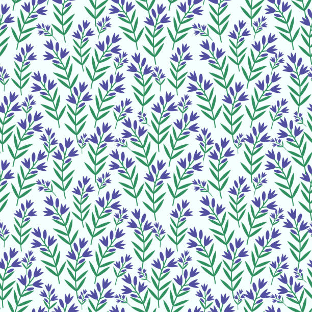 Seamless floral pattern Seamless pattern with decorative flowers blue gentian stock illustrations