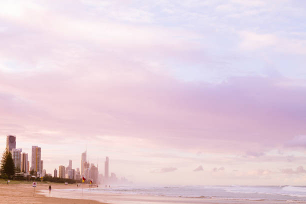 Gold Coast landscape at sunset, Queensland from Broadbeach.