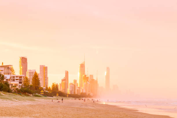 Gold Coast landscape at sunset, Queensland from Broadbeach.