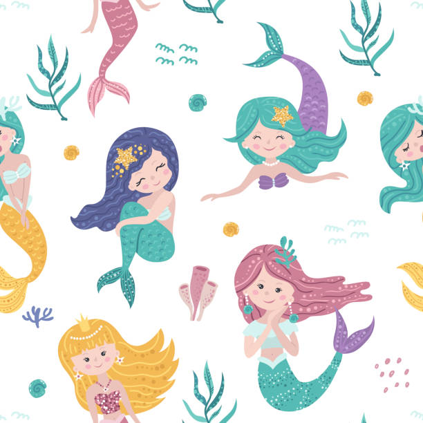 Mermaid Pattern Vector 14,100+ Mermaid Pattern Stock Illustrations, Royalty-Free Vector ...