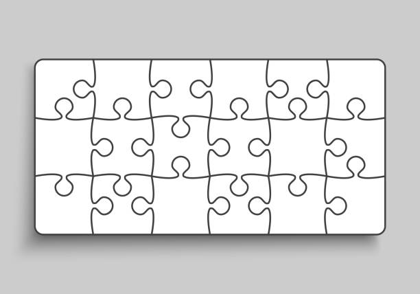 wektor tło biały kawałek układanki ramki - solution jigsaw piece jigsaw puzzle problems stock illustrations