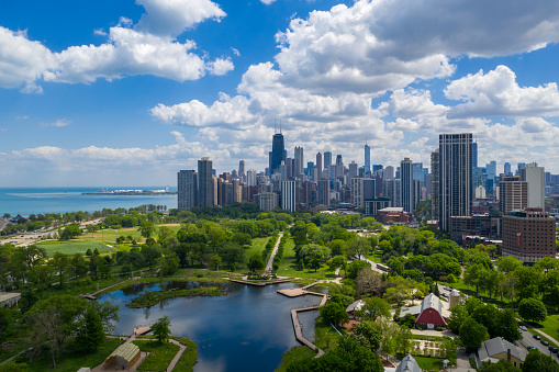 Aerial View of Lincoln Park - Chicago, USA