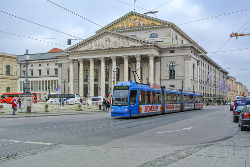 Munich, Germany - August 4, 2022 : public transport in the city.