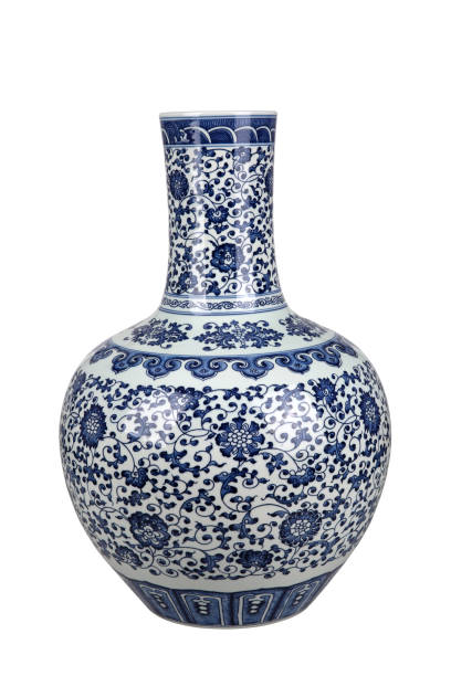 Ceramic Vase isolated on white background stock photo