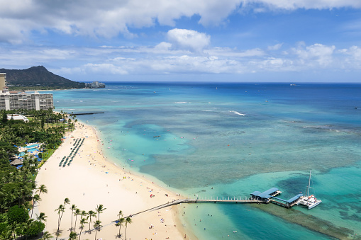 View of Waikiki beach and Diamond head