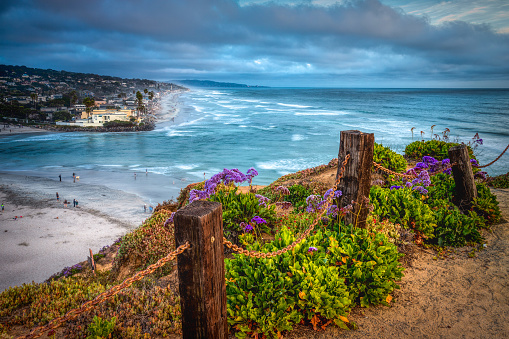 The beauty of the Pacific Ocean can be seen in its vast expanse of waters. Laguna Beach is a vacation destination of many. The view of the ocean creates a peaceful setting.