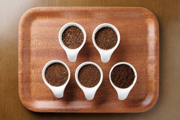 istock Five levels of ground coffee beans. 1242525080