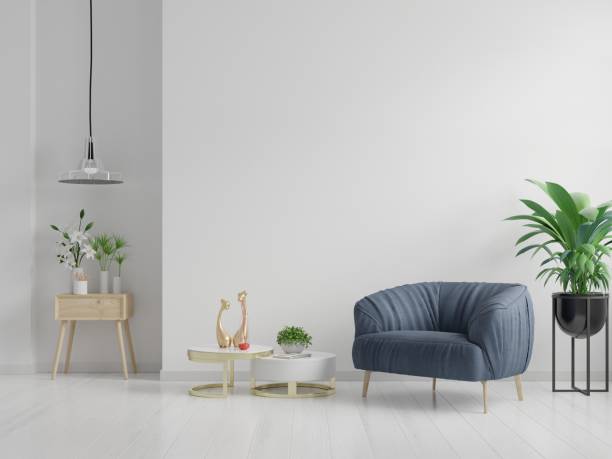 istock The interior has a armchair on empty white wall background. 1242528745