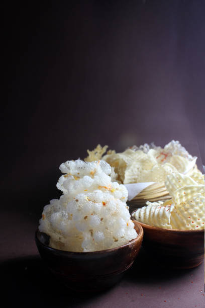 istock Homemade potato chips and sago wafers 1242575974