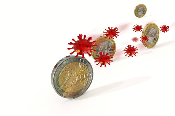 istock covid -19 coronavirus coins roll downhil euro falling prices sales lowering decline crisis - 3d rendering 1242586425