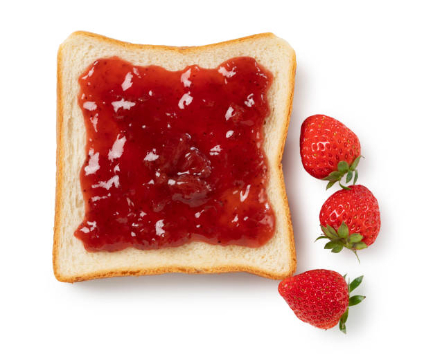 istock strawberry jam-filled bread and strawberry fruit on a white background 1242600866