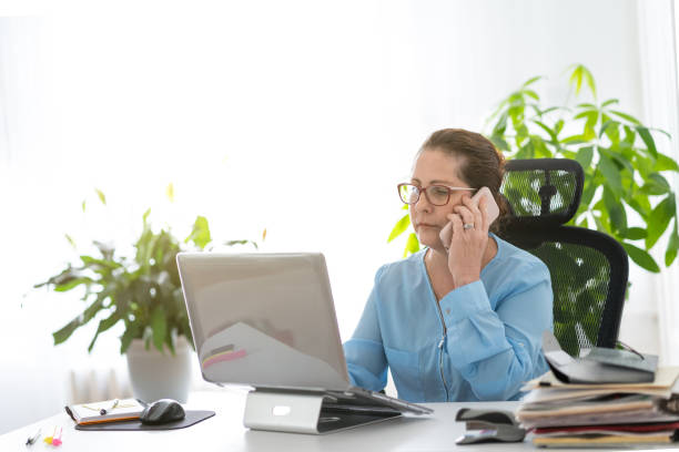 istock Woman working in a small office 1242606037