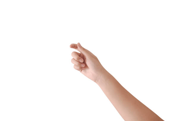 istock Close up of hand gesture on white background 1242664854