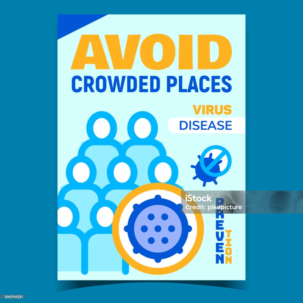 Avoid Sth Avoid Crowded Places Creative Promo Poster Vector Stock Illustration ...