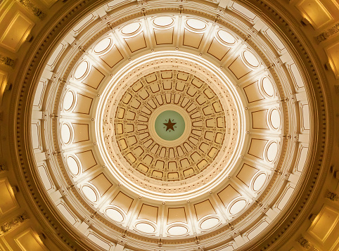 Details of the Dome of the Austin Texas State Capitol Building in Austin, TX