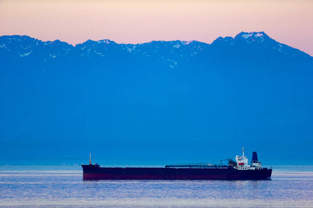 Freighter off the west coast of Vancouver Island, British Columbia