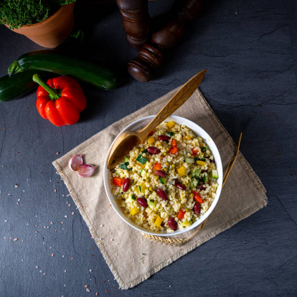 istock bulgur kaszotto with fresh vegetables and kidney bean 1242851088