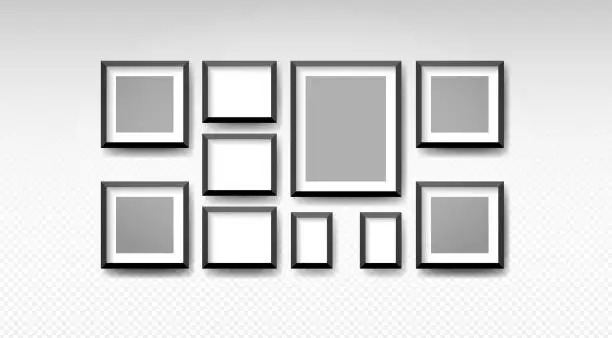 Vector illustration of Vector blank picture frame textured isolated