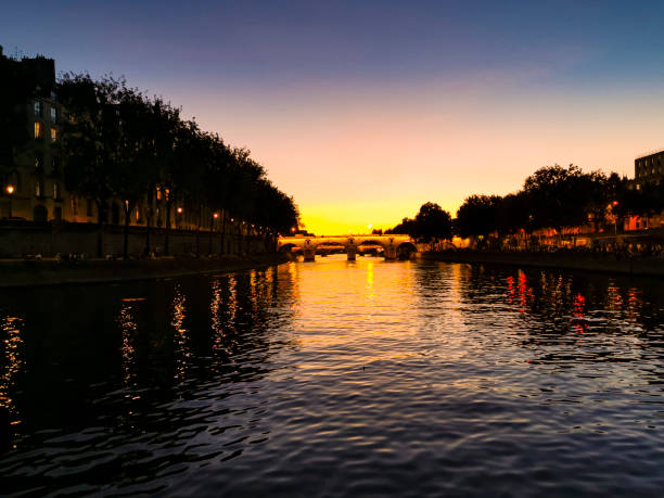 istock Sunset over the Seine river in Paris 1242937383
