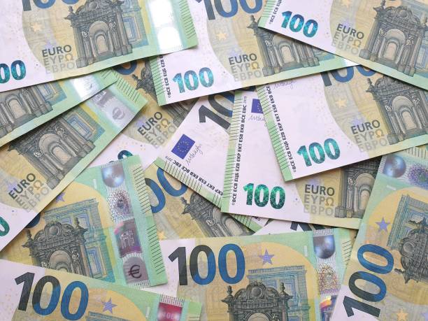 istock Background of 100 Euro banknotes. 1242961037