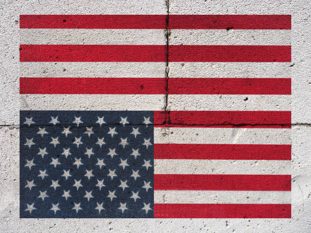 istock American Flag. Beautiful greeting card. Close up 1242973447