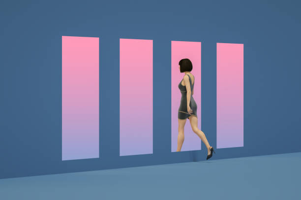 istock Businesswoman, Doors, Decisions, Choices, Minimal Design 1242973984