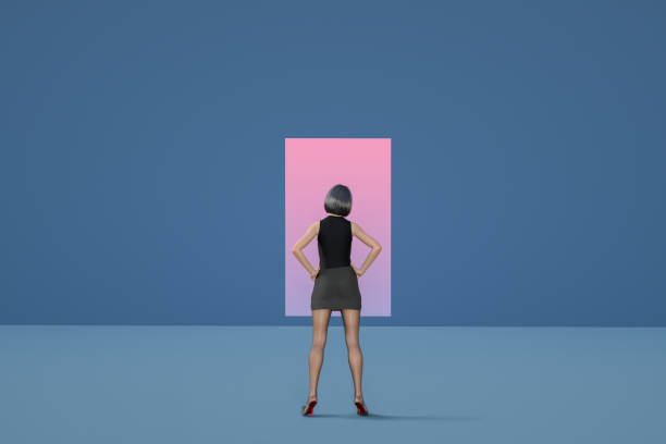 istock Businesswoman, Doors, Decisions, Choices, Minimal Design 1242974042
