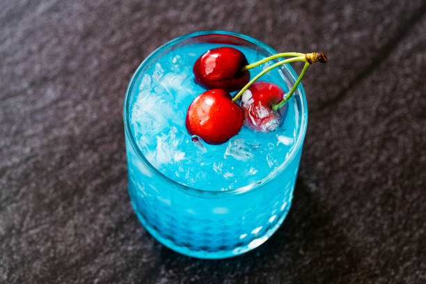istock Blue Lagoon Cocktail with Cherries and Crushed Ice. 1243003576