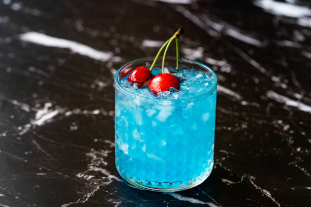 istock Blue Lagoon Cocktail with Cherries and Crushed Ice. 1243006598