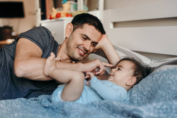 istock Father having fun with his baby boy 1243035273