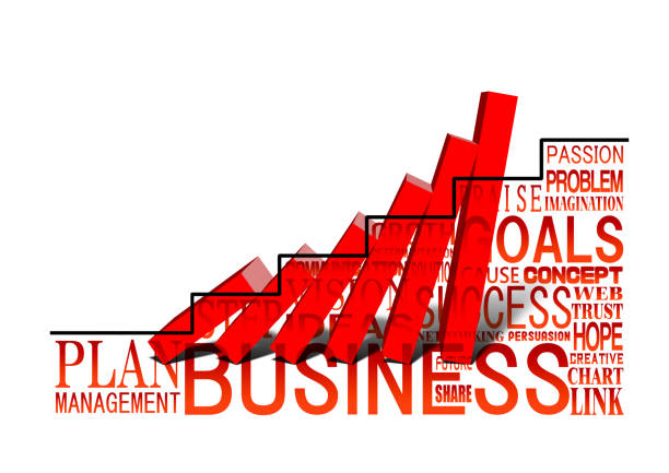 Red bar chart leaning over dominoes in business risk concept