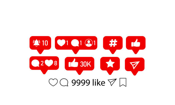 Like, follower, comment icons. Vector illustration. Vector on isolated white background. EPS 10 Like, follower, comment icons. Vector illustration. Vector on isolated white background. EPS 10 social media followers illustrations stock illustrations