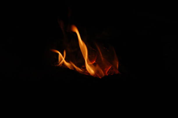Fire flare with black background