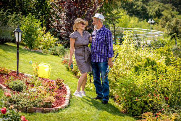 istock Senior couple standing in backyard 1243076790