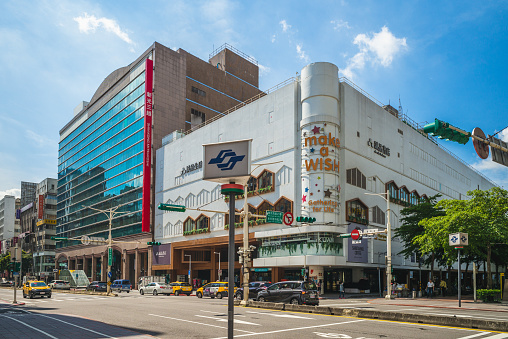 Nanxi Shopping District near Zhongshan metro station of taipei city in taiwan, with three department stores and many quaint boutiques and stylish cafes in the alleys.