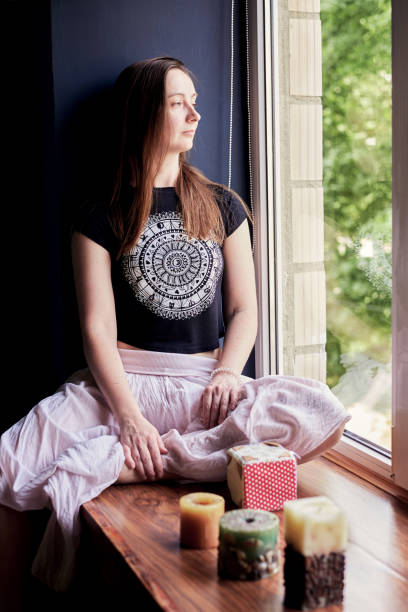istock Young woman isolated at home 1243095671
