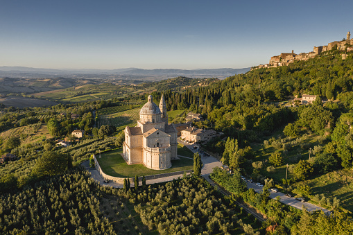 Panoramic photo from the drone, Montepulciano.