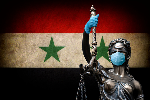 Justice lawyer corona concept in Syria