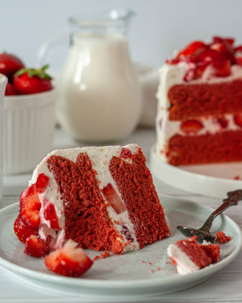istock Slice of red velvet cake 1243120610