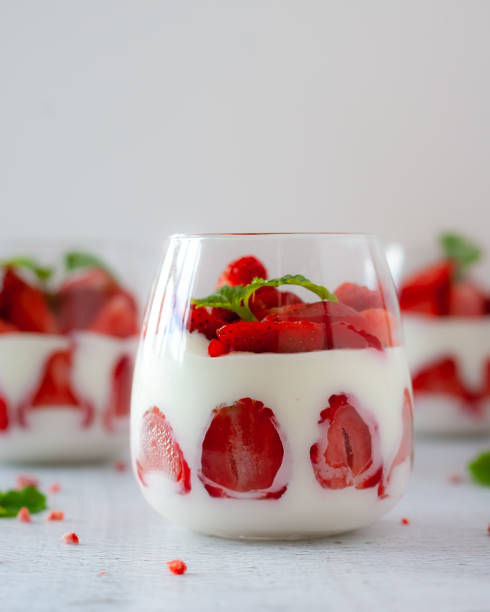 istock Strawberry dessert in glasses 1243121170