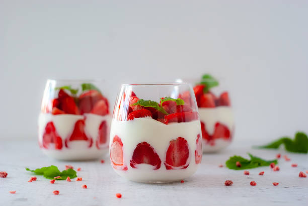 istock Strawberry dessert in glasses 1243121364