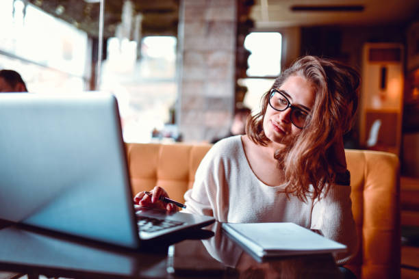 istock Female Studying With The Help Of Laptop 1243124471