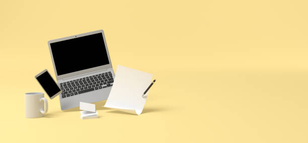 istock blank creative set with laptop and smartphone 3D rendering 1243138660