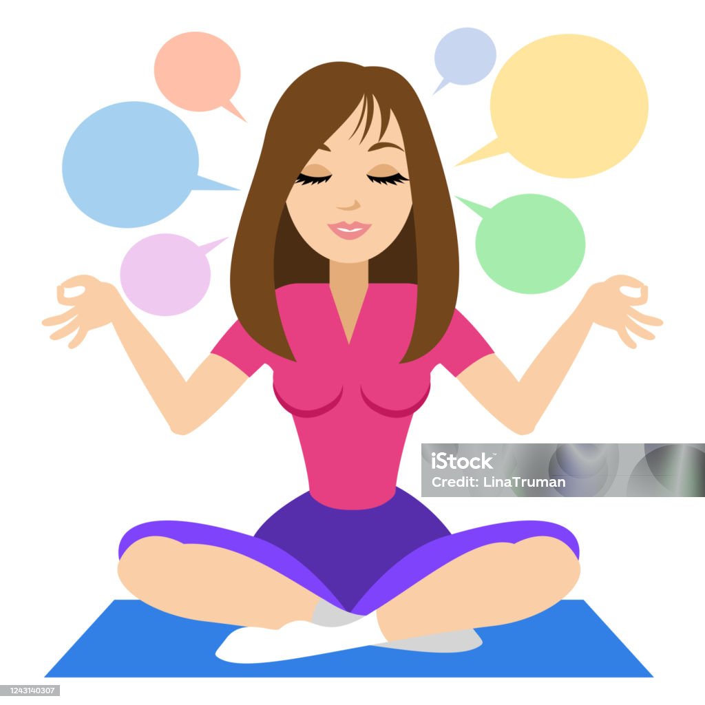 Người Phụ Nữ Tập Yoga Cô Gái Đang Thư Giãn Hình Minh Họa Vector ...