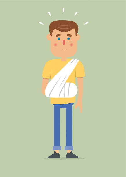 Man With Broekn Arm Stock Illustration - Download Image Now - Broken Arm,  Physical Injury, Pain - iStock