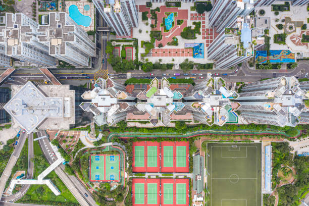 istock Drone view of Residential building 1243164248