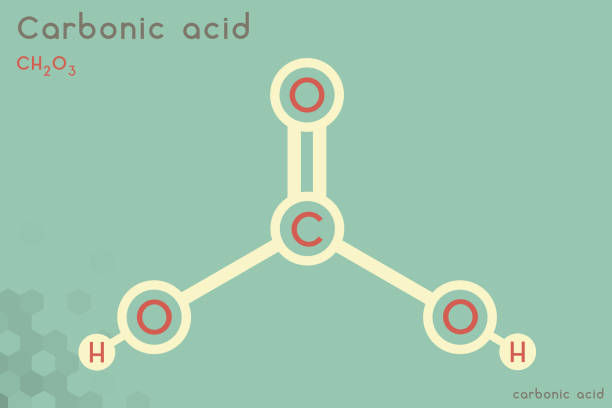 ilustrações, clipart, desenhos animados e ícones de infográfico da molécula de ácido carbônico - carbonic acid