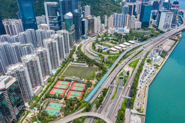 istock Drone view of Residential building 1243169286