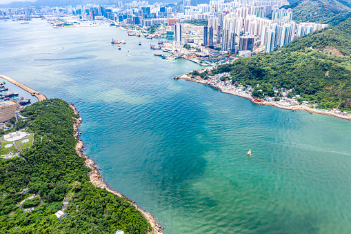 Aerial view Lei Yue Mun of Hong Kong